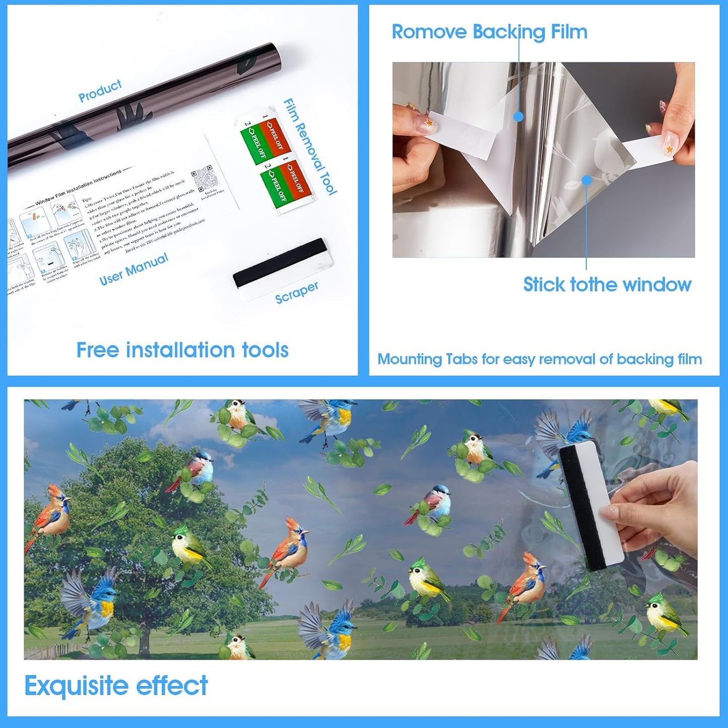 Frosted Window Privacy Film - Brushed Silver Static Cling Glass Film for Bathroom, Day and Night Door Privacy Film Window Cover to Stop Dog Barking, 17.5x78.7 Inch, Pure