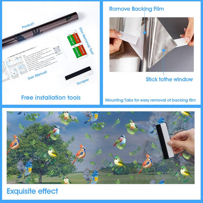 Frosted Window Privacy Film - Brushed Silver Static Cling Glass Film for Bathroom, Day and Night Door Privacy Film Window Cover to Stop Dog Barking, 17.5x78.7 Inch, Pure