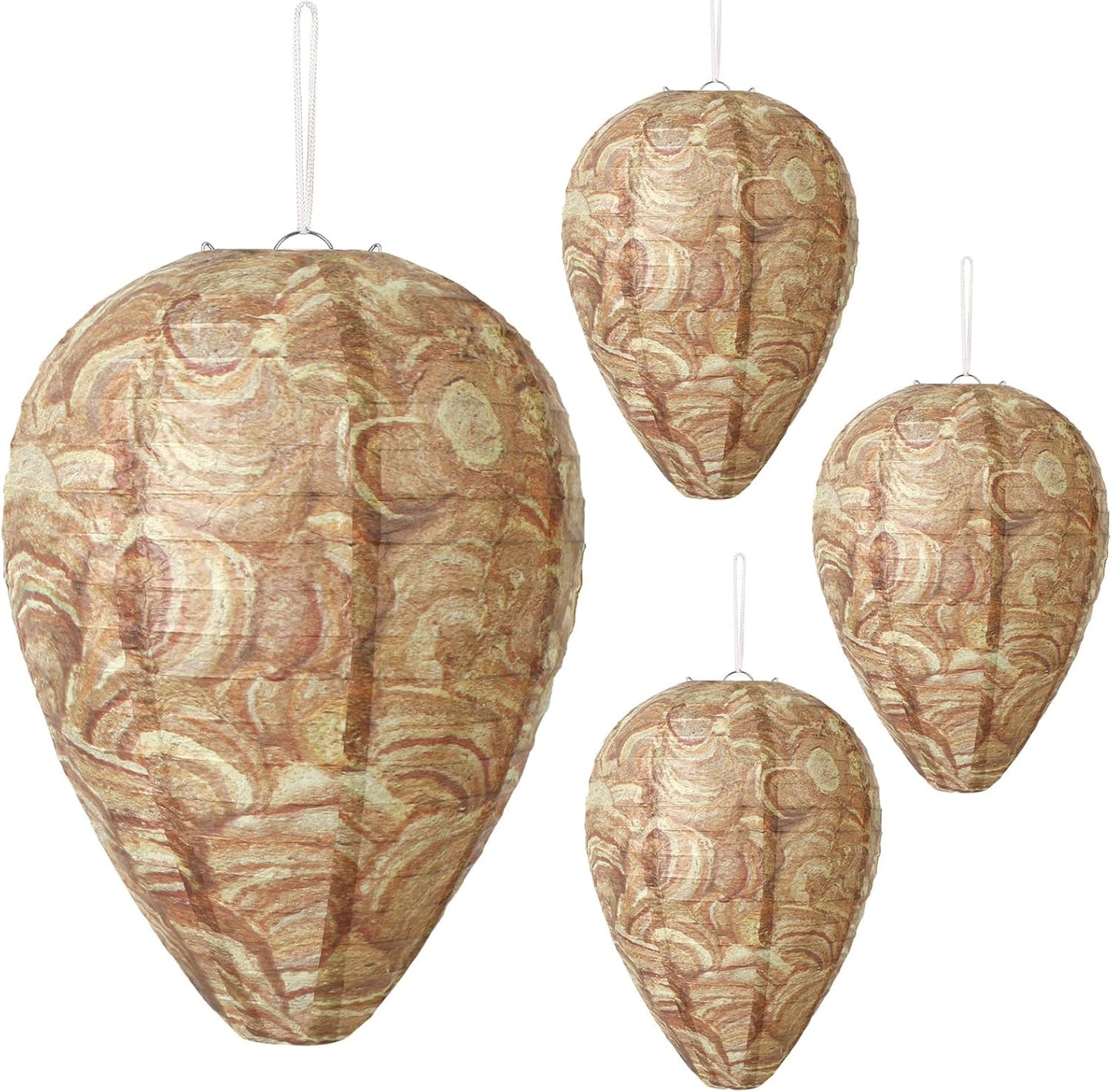 4 Pack Wasp Nest Decoy Hanging Wasp Nest Stay Away from Wasps Hornets Yellow Jackets