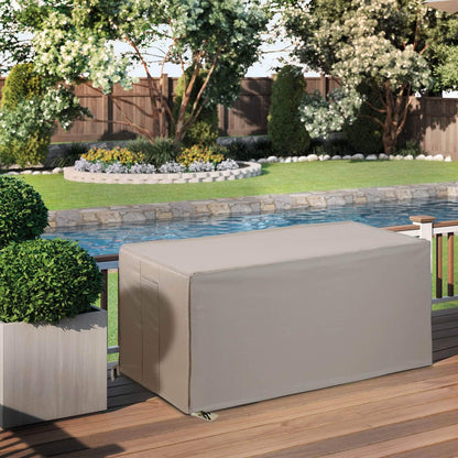 Patio Deck Box Cover, 63x30 Inch Fire Pit Covers with Straps and Handles, Waterproof Heavy Duty Outdoor Furniture Winter Cover for Keter, Suncast, Lifetime Container