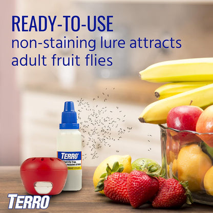 Terro Fruit Fly Traps for Indoors (12 Pack) + 540 Days of Lure Supply