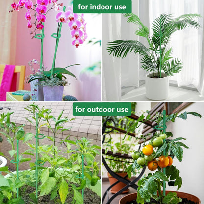 Belit 8 Pack Small Plant Support Plant Stakes, Garden Flowers Green Plant Support Ring, Planter Support Ring for Schlumbergera, Clivia, Vegetables, 5.5" Wide x 9.8" High