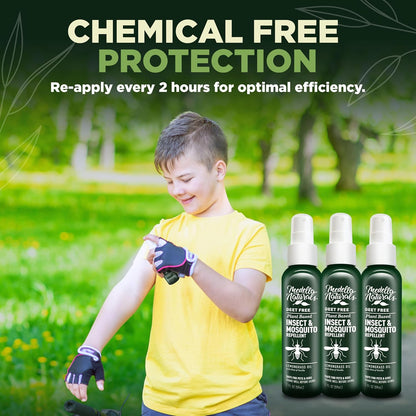 Deet-Free Insect & Mosquito Repellent – Nice Smelling, Pack of 2 (4 oz) | Insect Repellent with Lemongrass Oil Safe for Pets and Kids – Bug Spray Against Mosquitoes, Gnats, Black Flies, and No-See-um