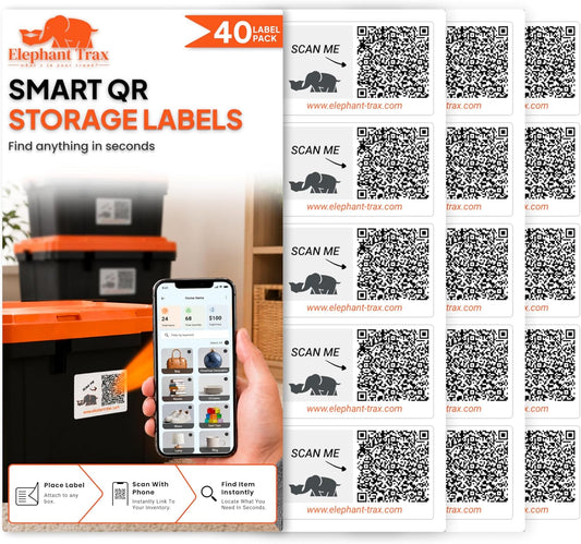 Smart QR Code Storage Labels – 80 Color-Coded Scannable QR Labels for Storage Bins, Moving Boxes & Inventory Organization | Smart Labels for Home, Office & Small Business
