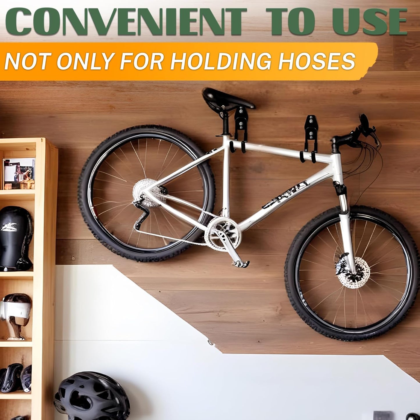 Garden Hose Hook for Outside with Heavy-Duty Steel Construction - Anti-Slip Coating, Holds Up to 66 lbs of Hoses, Cords, and Tools - Hose Hanger Wall Mount for Yard, Garage, Pool Deck, or Fence Post