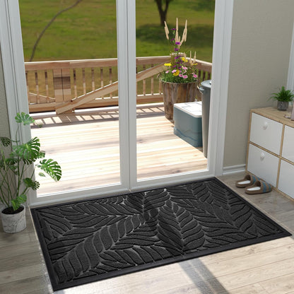 Yimobra Front Door Mat Outdoor Indoor, 29.5x17 All-Season Waterproof Door Mat Outside Entrance, All-Weather Non-Slip Outside Doormat for Garage Patio Entryway, Brown