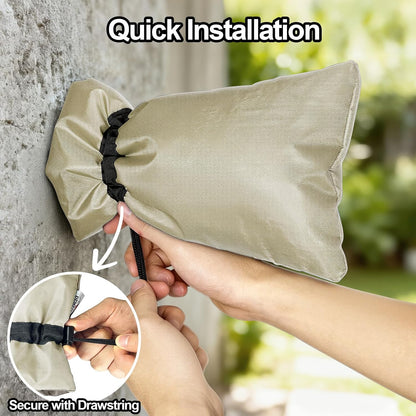 Enlarge Outdoor Faucet Cover for Winter Freeze Protection, 3M Thinsulate, 10”H x 6.3”W Hose Bib Covers for Wall Taps Outside, Waterproof & Frost Free Insulated Spigot Cover, 2 Pcs Faucet Socks - Black