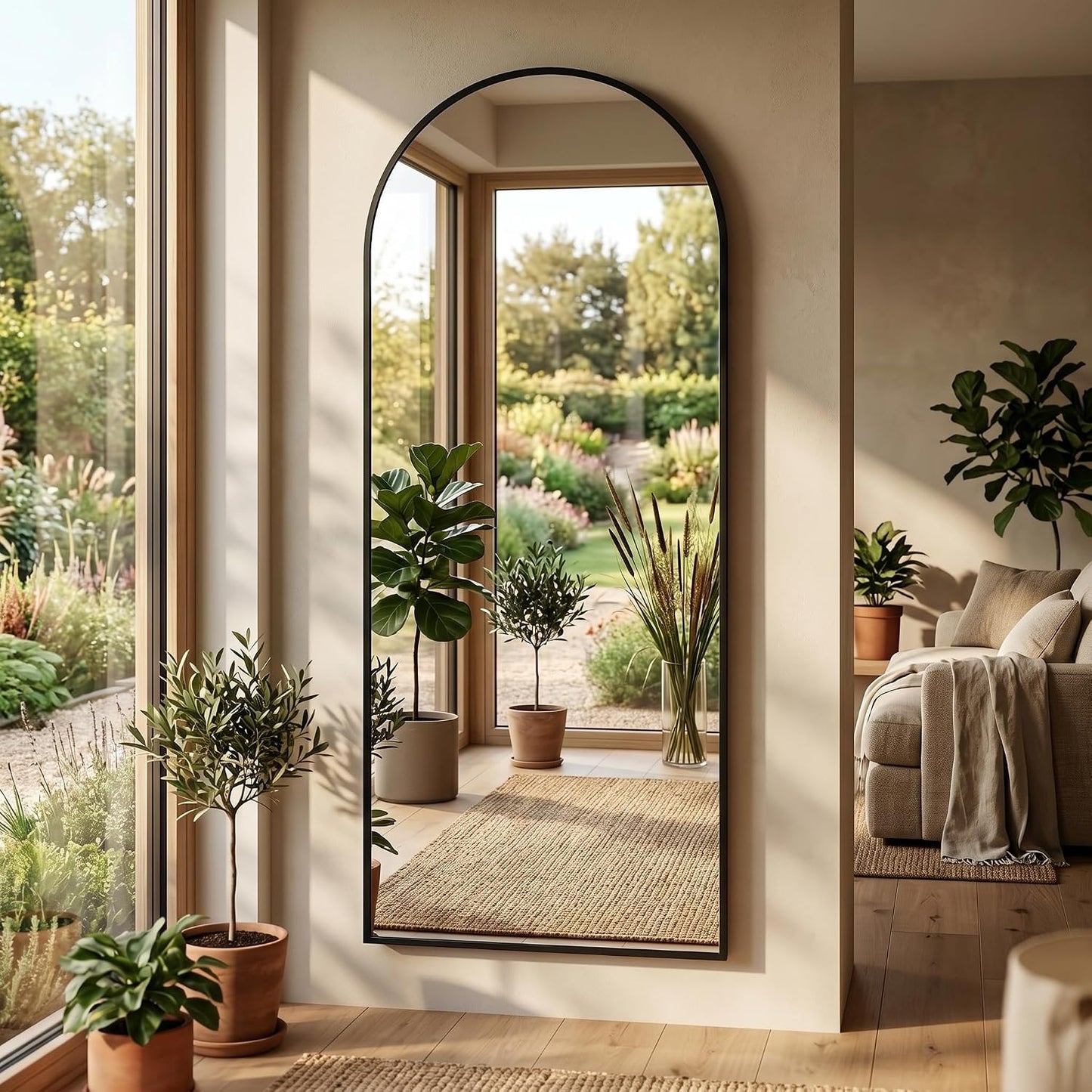 59"x16" Floor Mirror Full Length, Arched Full Length Mirror with Stand, Full Body Mirrors for Bedroom Living Room or Cloakroom Gold