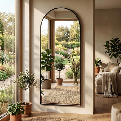 59"x16" Floor Mirror Full Length, Arched Full Length Mirror with Stand, Full Body Mirrors for Bedroom Living Room or Cloakroom Gold