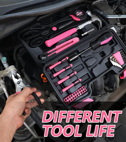 158 Piece Tool Set with Easy Carrying Round Pouch, Hand Tool Set - Durable, Long Lasting Chrome Finish Tools - Household Tool Kit Perfect for DIY, Home Maintenance (158 Piece)