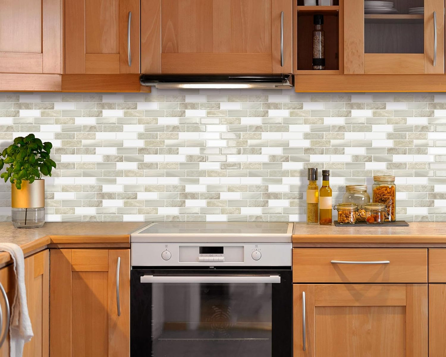Peel and Stick Backsplash 3D Self Adhesive Wall Tile Brown 10 Sheet | Thick,Sticky,12"x12",Marble,for Kitchen,Bathroom