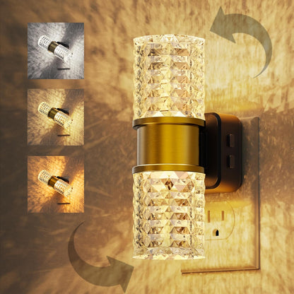 L LOHAS LED Night Light,Dimmable Night Lights Plug into Wall, 2 Pack Acrylic Nightlight with 0-100 LM Adjustable Brightness, 3000K Plug in Night Light with Dusk to Dawn Sensor, for Bathroom Hallway