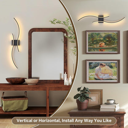 Battery Operated Wall Sconce Set of 2, Dimmable Modern LED Rechargeable Wall Light with Remote Control, Wall Decor for Living Room, Hallway, Quick Install, No Electrician Required