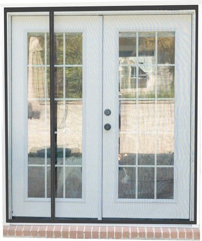 Fenestrelle Magnetic Screen Door for French & Sliding Door – Heavy Duty, Hands Free Fiberglass Mesh with Self Closing Magnetic Seal, White Trim – Fits 70" x 80" Doors (Screen Size 72" x 82")