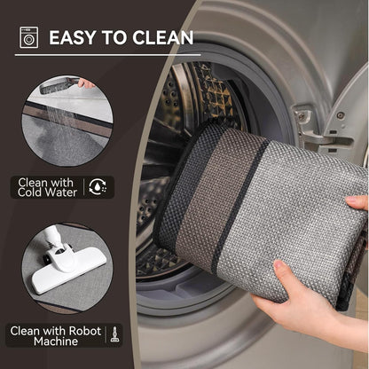 YDKGL Ultra Thin Bathroom Rugs Mat Quick Dry Absorbent Non Slip Bath Mat Bath Mats for Bathtub Mat Bathroom Carpet Fit Under Door Washable Floor Rubber Half Round Bath Rugs Grey 16x24