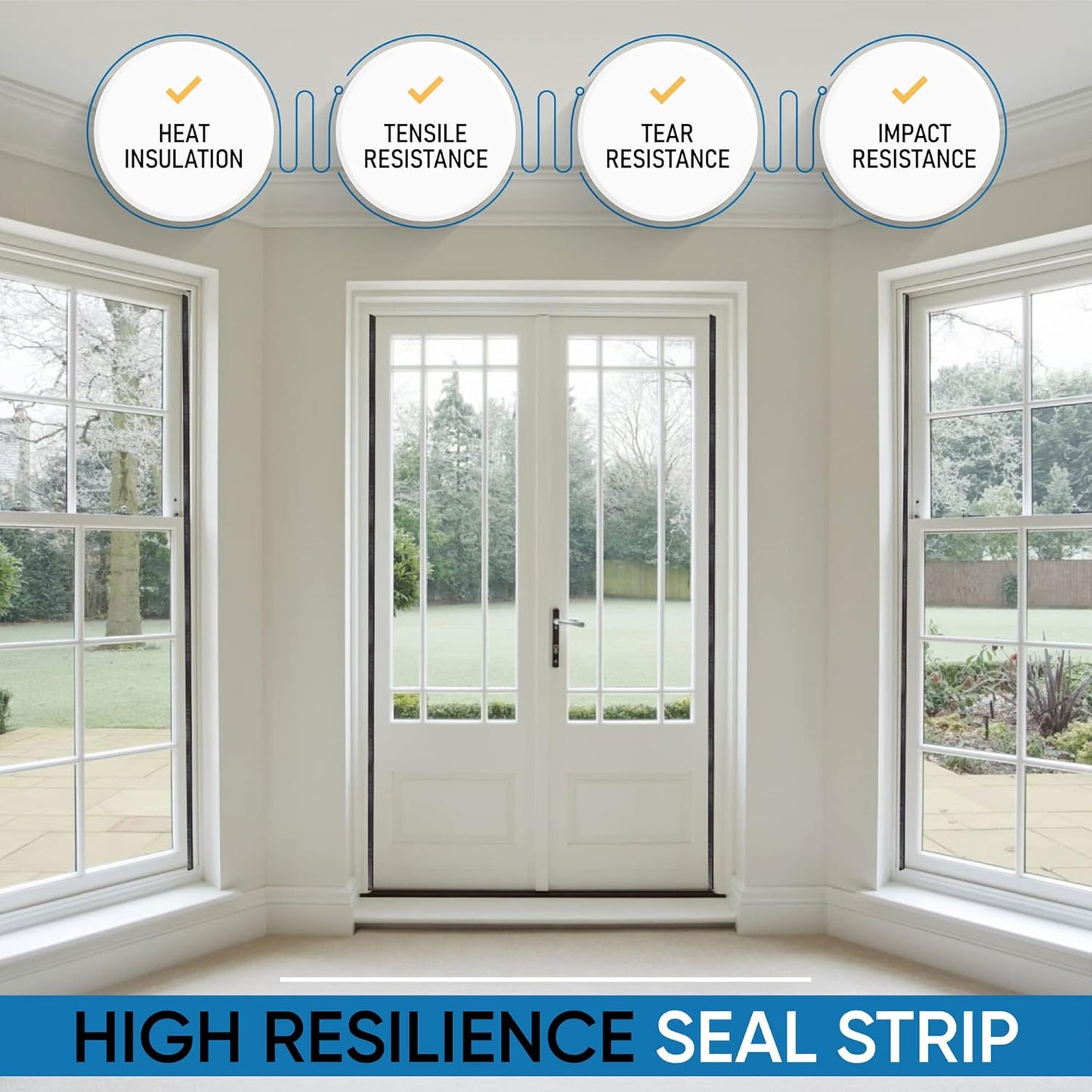 Adhesive V Shape Weatherstrip, Weather Stripping Door Seal Strip Foam Door Frame Insulation Side Jamb Bottom Groove Gap Filler Soundproof V Weatherstripping (Black, 1/2 in x 1/2 in x 26 Ft)