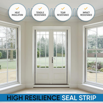 Adhesive V Shape Weatherstrip, Weather Stripping Door Seal Strip Foam Door Frame Insulation Side Jamb Bottom Groove Gap Filler Soundproof V Weatherstripping (Black, 1/2 in x 1/2 in x 26 Ft)