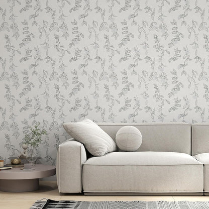 GloryTik Floral Peel and Stick Wallpaper, Removable Blue Floral Contact Paper, Self Adhesive Renter Friendly Wallpaper for Bedroom Living Room Bathroom (17.3" x 78.7")