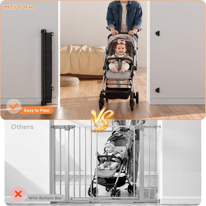 Retractable Baby Gate for Stairs, 42" Tall X 200" Wide Mesh Dog Gate Indoor, Child Gate for Doorways, Hallways, Deck, Indoor Outdoor Pet Baby Safety Essentials for Home, Black