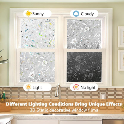 Kromapolis Blackout Window Privacy Film Total Light Blocking Room Darkening Window Covering, Removable Static Cling Frosted Glass Tint, Non-Adhesive, Black 17.5'' x 78.7''