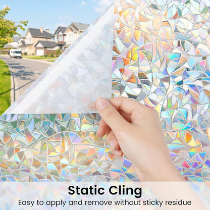 DOWELL Window Privacy Film, Frosted Glass Window Film, Static Cling Non-Adhesive Glass Clings, Sun Blocking Opaque Coverings, Reusable Door Stickers for Bathroom Home Office, Pure, 17.5" x 78.7"