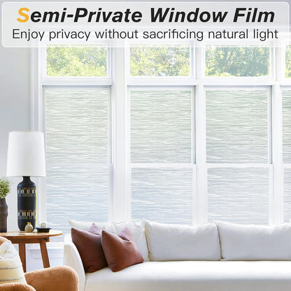 Haton Window Privacy Film, Frosted Glass Static Cling Sun Heat Blocking Window Clings, Frosting Opaque Coverings Stickers Tint for Home Office Door, Non Adhesive, White 17.5" x 78.7"