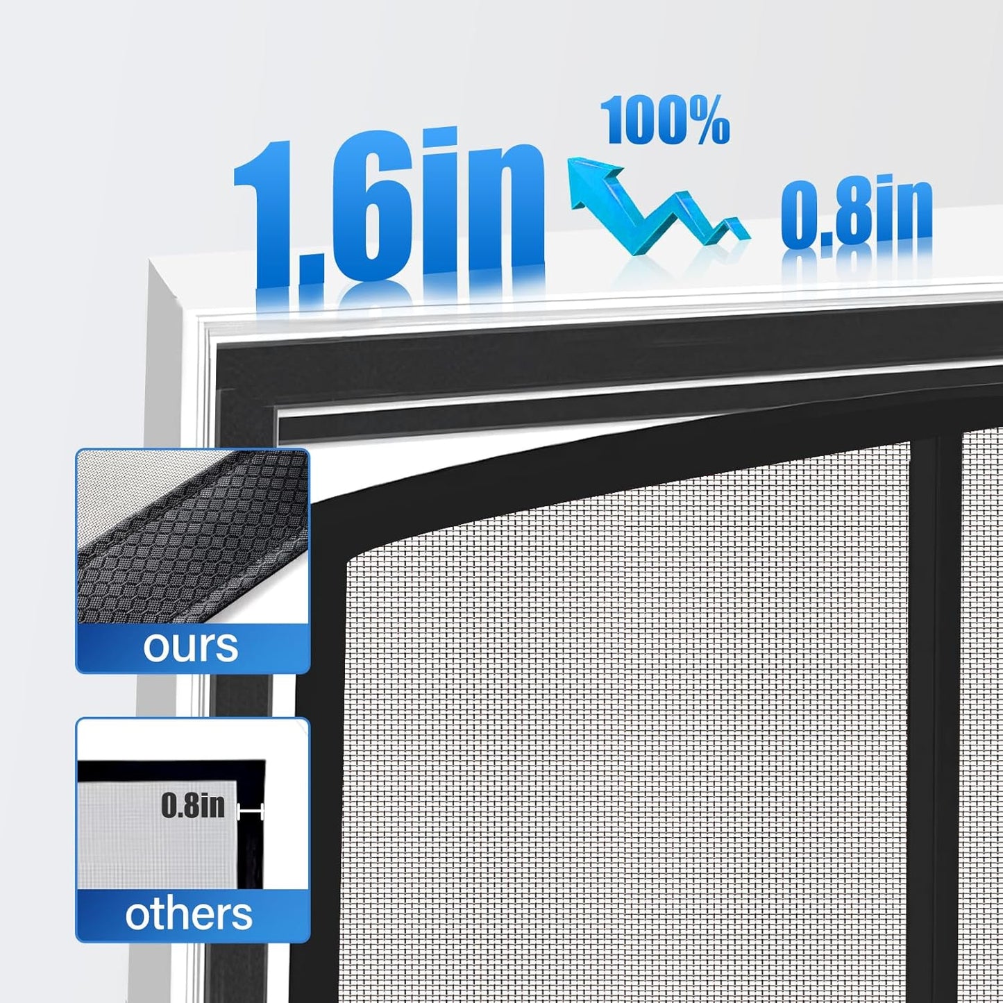 Magnetic Screen Door Upgraded PET Mesh Stronger Than Fiberglass and Polyester,Hands Free,Keeps Bugs Out,Pet & Kid Friendly,Suitable for Sliding Door,Large Patio Door and French Door-72''x80''