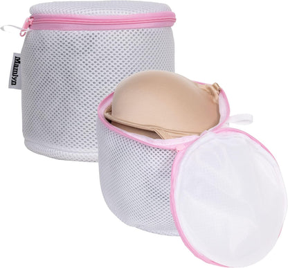 Mamlyn Mesh Laundry Bag for Delicates, Wash Bag for Underwear and Lingerie, Makeup Organizer Bag (2 Small)