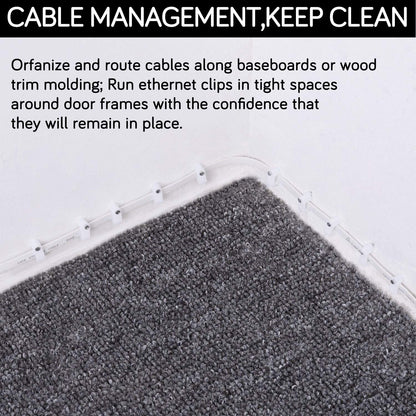 CableGeeker 50Pcs Adhesive Cable Clips, Cord Management Clips Wire Holders for Cords Cable Holder Clip Cable Management Clips for Under Desk/Car/Wall/TV/PC/Ethernet Cable (Black)