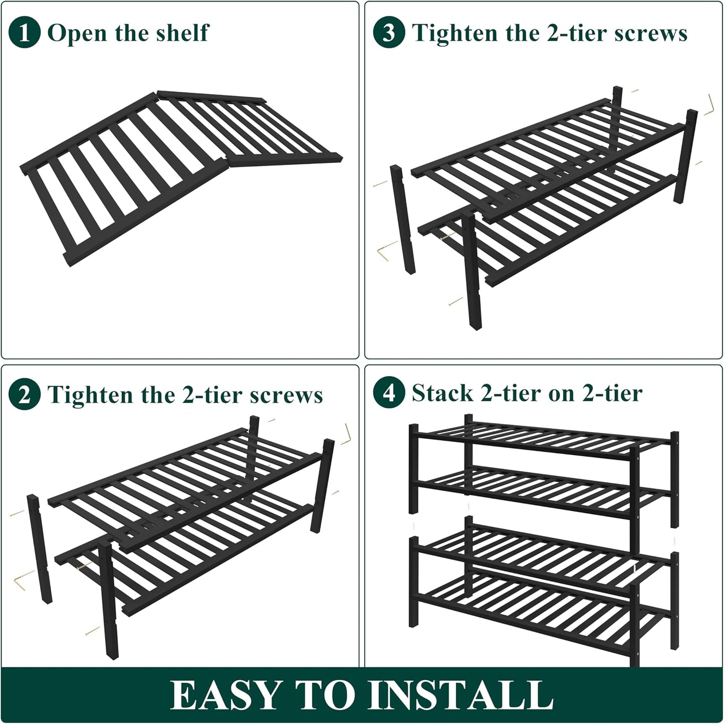 Smiry Bamboo Shoe Rack for Closet, 3 Tier Wooden Shoe Organizer, Stackable Wood Shoe Storage Shelf for Entryway, 14 Vertical Slats, One-piece Heavy-Duty Legs, 26.77"x11.02"x18.31", Natural