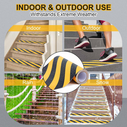 Watersay 8 Inch x 20 ft Anti Slip Traction Tape Waterproof Clear Non Skid Tape Durable Grip and Friction Stair Non Slip Strips Abrasive Adhesive for Stairs Steps Ramp Outdoor Indoor
