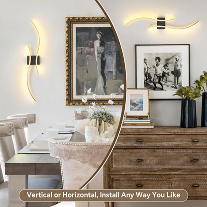 Battery Operated Wall Sconce Set of 2, Dimmable Modern LED Rechargeable Wall Light with Remote Control, Wall Decor for Living Room, Hallway, Quick Install, No Electrician Required