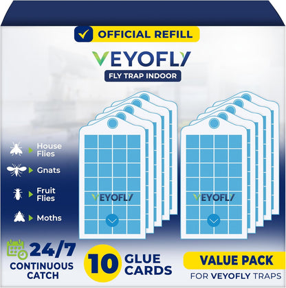 VEYOFLY Fruit Fly Traps for Indoors (2 Device + 6 Refills), Gnat Trap Indoor Plug in, Bug Traps, Flying Insect Trap, Gnat Traps for House Indoor, Fly Trap Indoor for Home Bug Light, Gnats Catcher