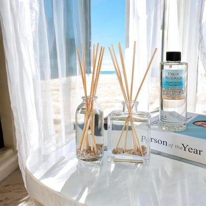 Urban Naturals Smoked Vanilla Reed Diffuser Set with Vanilla Bean, Sandalwood & Leather | Made in the USA - Colors B