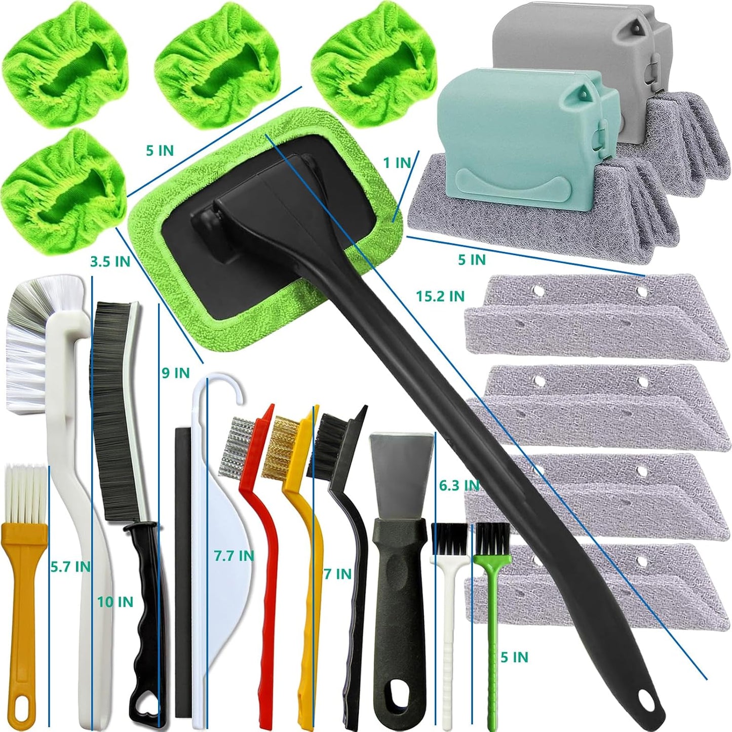 21Pcs Small Cleaning Brush for Car Glass & Gap Crevice Cleaning - Window/Door Tracks, Bathroom Sink, Mirrors, Window Sills, Sliding Doors, Shower Door Tracks