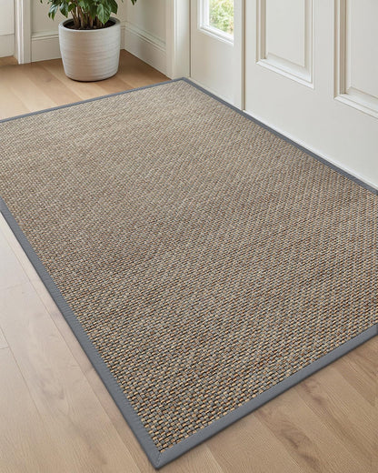 DEXI Ultra Thin Entryway Indoor Door Mat 24x36, Non Slip Rubber Backing Inside Entry Mat, Low Profile Easy Clean Dirt Trapper Doormat for Inside Entrance Patio, Beige