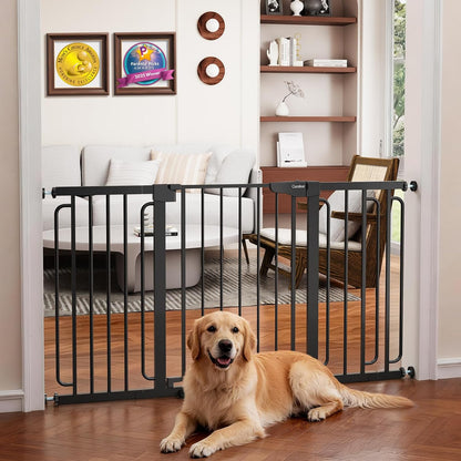Cumbor 30-46" Baby Gate for Stairs, Mom's Choice Awards Winner-Auto Close Dog Gate for The House, Gifts for Mom, Easy Install Pressure Mounted Pet Gates for Doorways, Black