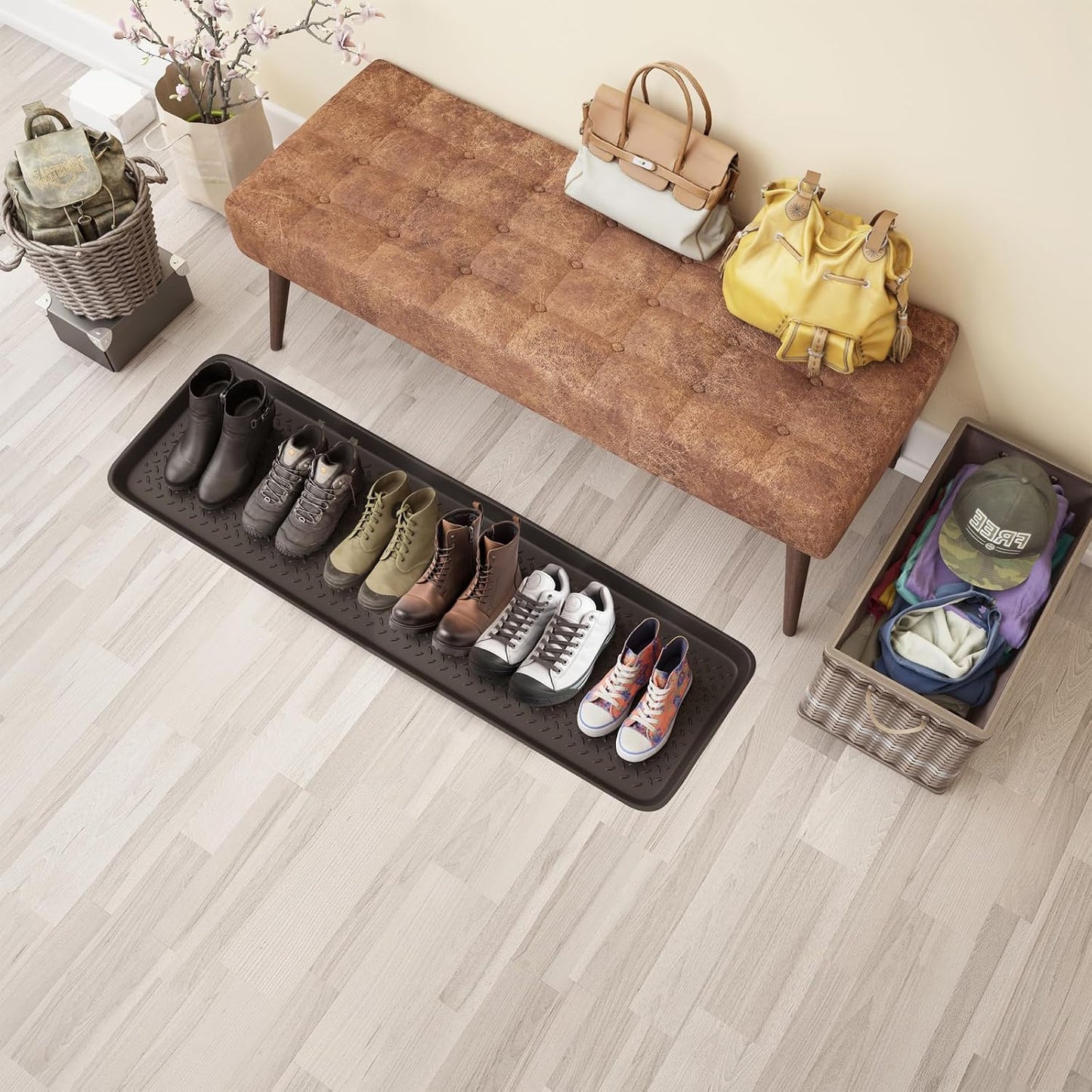 Matace 1 Pack Rubber Small Boot Tray for Entryway,Boot Mat,Shoe Tray,Shoe Mat for Indoor and Outdoor Use, 27.95"x 15.74" (Pack of 1)
