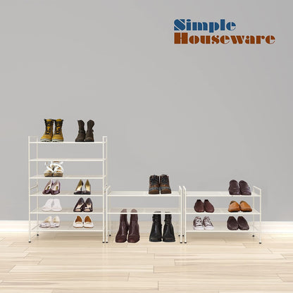 Simple Houseware 3-Tier Stackable Shoes Rack Storage Shelf, Black