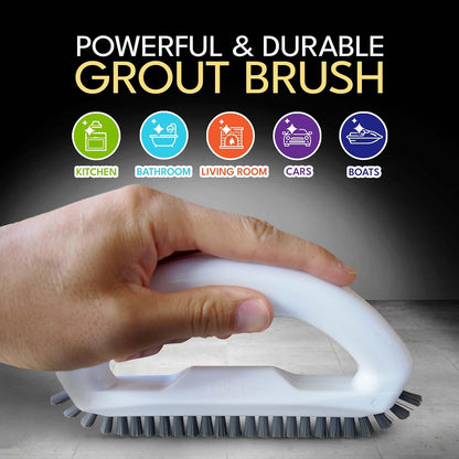 Small Cleaning Brush Set 3pcs—Crevice Brushes for Cleaning—Scrub Brushes Set with Silicone Tipped Scrub Brush—Stiff Handle Miniature Cleaning Brush for Kitchen Uensils, Tight Spaces, Tub, Shower