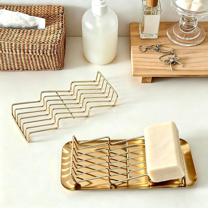 304 Stainless Steel 3 Bar Soap Dish, Self Draining Shampoo Bar Holder for Solid Shampoo & Conditioner Bars, Corner Soap Holder Tray for Shower Bathroom