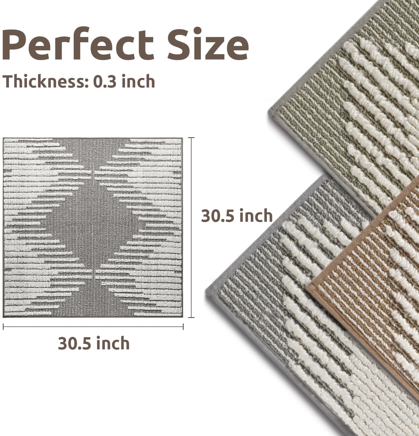 PADOOR 15PC Stair-Treads Non Slip, 3D Peel and Stick Stair Treads for Wooden Steps Indoor, Stair-Carpet Treads Washable Reusable Adhesive Stair-Runner Rugs for Kids and Dogs 8"x30" Brown