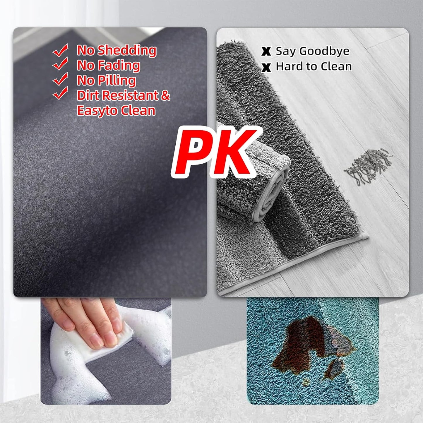 Diatomaceous Earth Bath Mat Super Absorbent Quick Dry Bath Mat, Bathroom Rugs Non Slip Washable, Thin Dark Gray Bathroom Floor Mats-Shower Rug for in Front of Bathtub Shower, Easy Care, 15.7"x23.6"