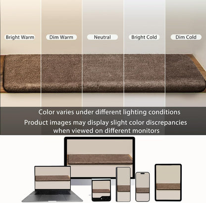 PURE ERA Carpet Stair Treads Ultra Plush 9.5" X 30"Soft Bullnose Indoor Stair Protectors Pet-Friendly Non-Slip Skid Resistant Tape Free Washable Reusable(2 Pieces,Brown)
