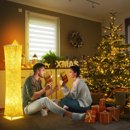 chiphy Floor Lamp, Dimmable 61" Tall Standing Lamp, 3 Levels Adjustable Brightness 12Wx2 LED Bulbs, Column Floor Light w/White Fabric Shade, Home Decor for Living Room, Bedroom, Kids Room