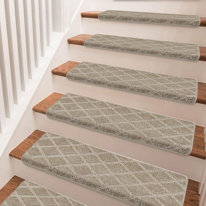 PURE ERA Carpet Stair Treads Tape Free Non Slip Indoor Stair Carpet Stair Protectors Pet-Friendly Non-Slip Skid Resistant Washable Reusable 8" x 30"(2 Pieces,Black)