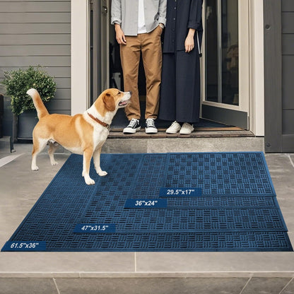 Mibao Front Door Mat, Heavy Duty Durable Welcome Mat for Outdoor Indoor, Dirt Trapper Waterproof Super Absorbent Door Mat for Entryway Outside Patio Porch, 29.5" x 17", Grey