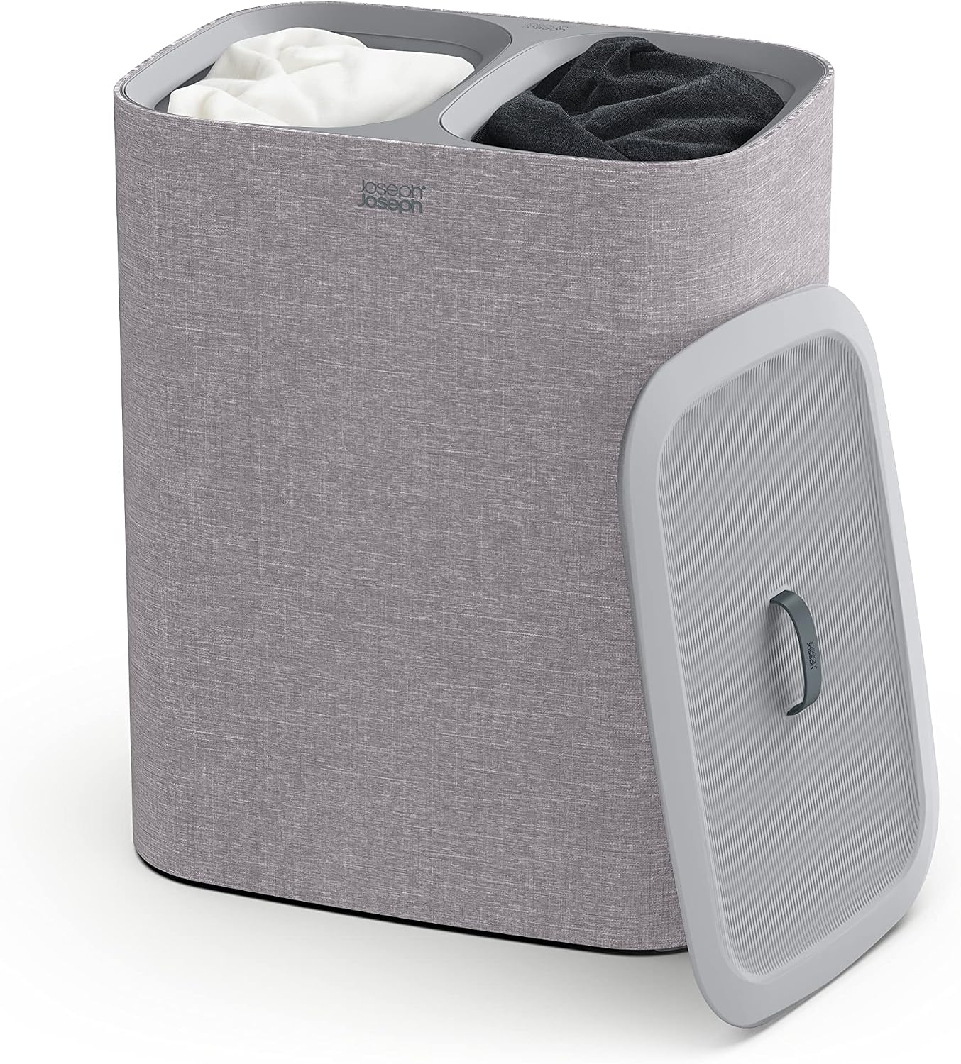 Joseph Joseph Tota Trio 90 liter/23.8 gallon Laundry Hamper Separation Basket with lid, 3 Removable Washing Bags with Handles- Ecru