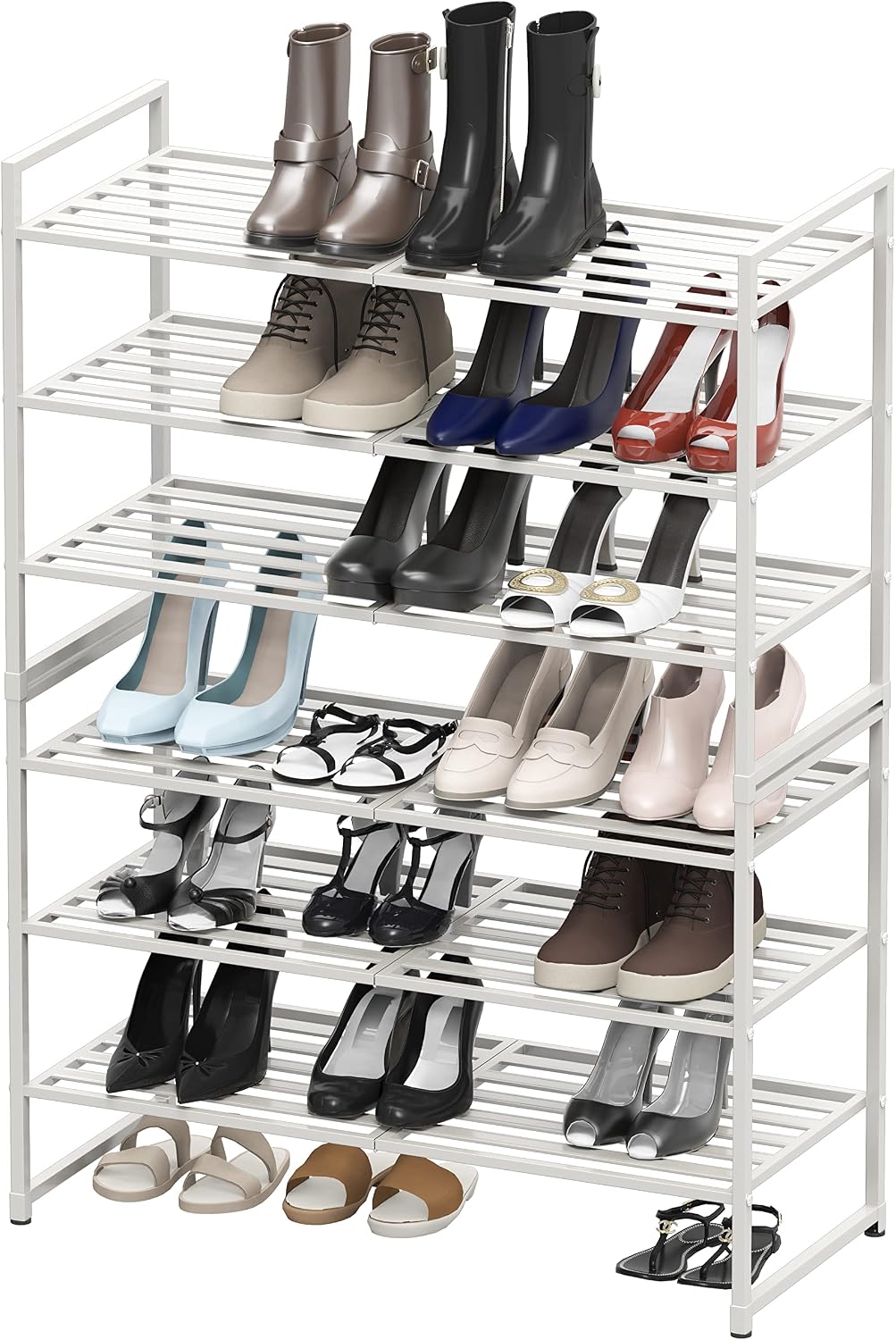 Simple Houseware 3-Tier Stackable Shoes Rack Storage Shelf, Black