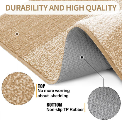 Kitinjoy Indoor Outdoor Door Mat, 32x20 Non-Slip Absorbent Dirt Trapper, Low-Profile Washable Inside Entrance Front Floor Mat, Sturdy Soft Entry Doormats for Entryway, Grey